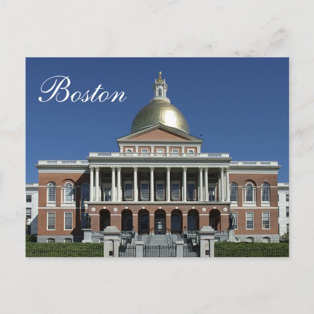 Cartão postal histórico da Casa Estadual de Boston (Frente)