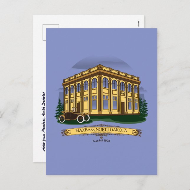 Cartão postal histórico da Praça da Cidade Maxbass (Frente/Verso)