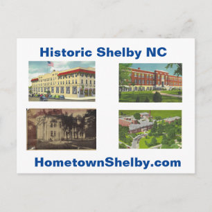 Cartão postal histórico de Shelby NC