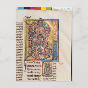 Cartão Postal Historiou o "B" inicial que retratava o Rei David