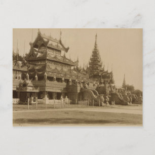 Cartão Postal Hman Kyaung ou o mosteiro de vidro, Birmânia
