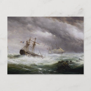 Cartão Postal HMS Endymion resgatando um dois-conveses francês v