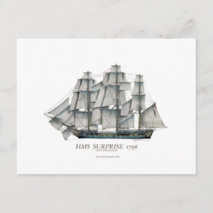 Cartão Postal HMS Surprise art 1796