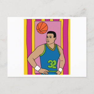 Cartão Postal Hobby do Jogador de Basquete Retroativo