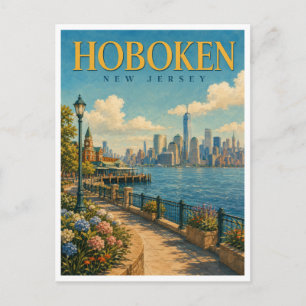 Cartão Postal Hoboken New Jersey Waterfront Promenade GeoSaga