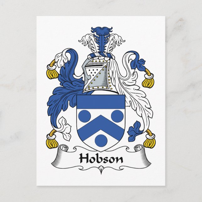 Cartão Postal Hobson Family Crest (Frente)