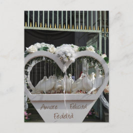 Cartão Postal Hochzeits Tauben warten auf das Brautpaar