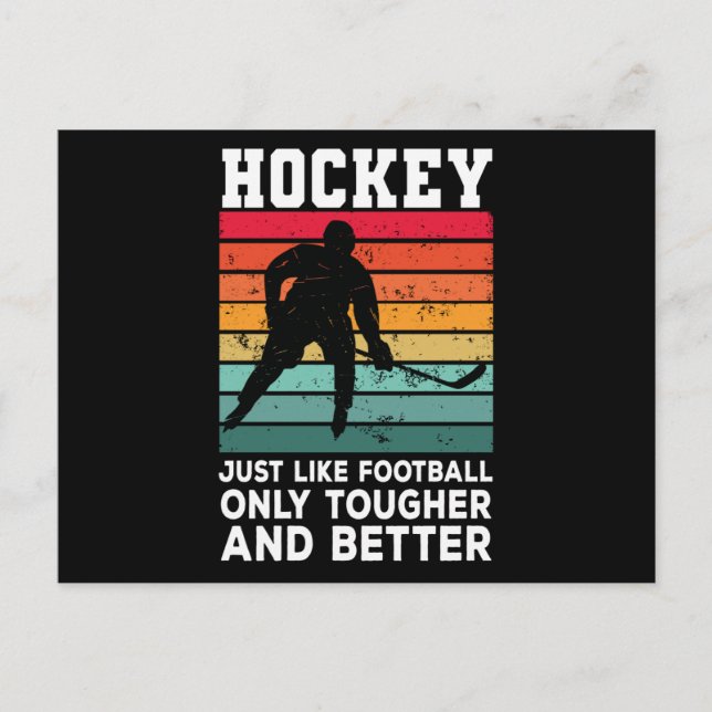 Cartão Postal Hockey assim como futebol só é mais duro e melhor (Frente)