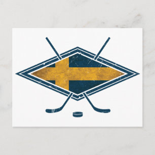 Cartão Postal Hockey com gelo Sverige Sueco