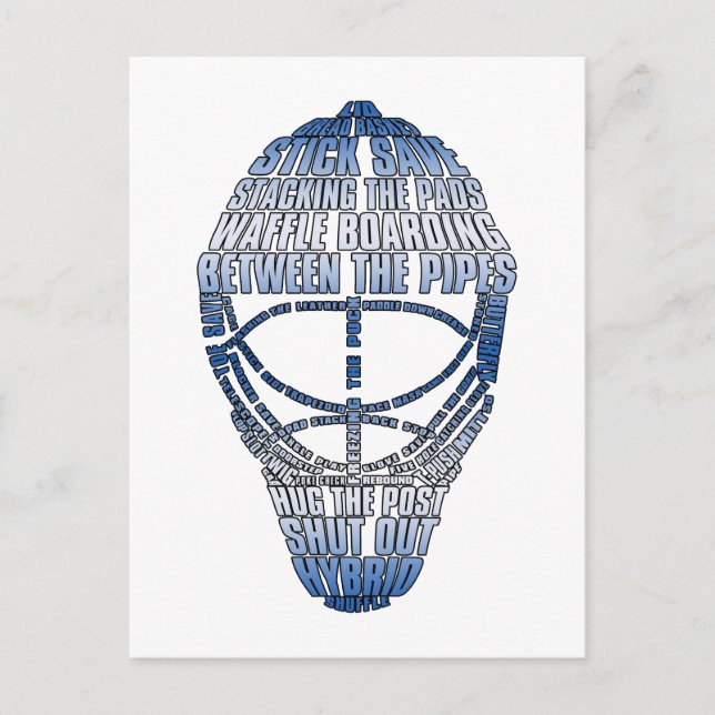 Cartão Postal Hockey Goalie Mask (Frente)