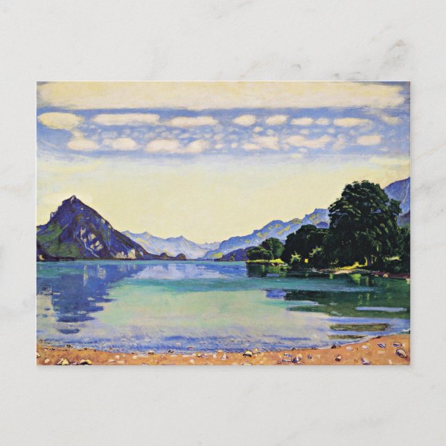 Cartão Postal Hodler - Lago Thun de Lessig, belas artes (Frente)
