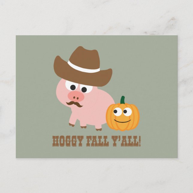 Cartão Postal Hoggy Fall Y'all! (Frente)