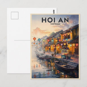 Cartão Postal Hoi An Viagem Antiga no Vietnã