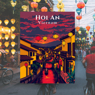 Cartão Postal Hoi An Vietnã Cidade Antiga Lanternas