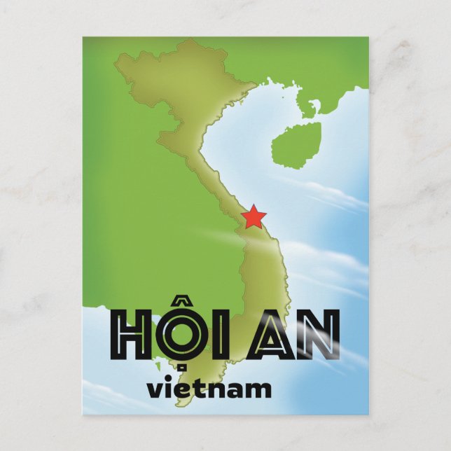 Cartão Postal Hoi An Vietnam poster de viagens art impressão (Frente)
