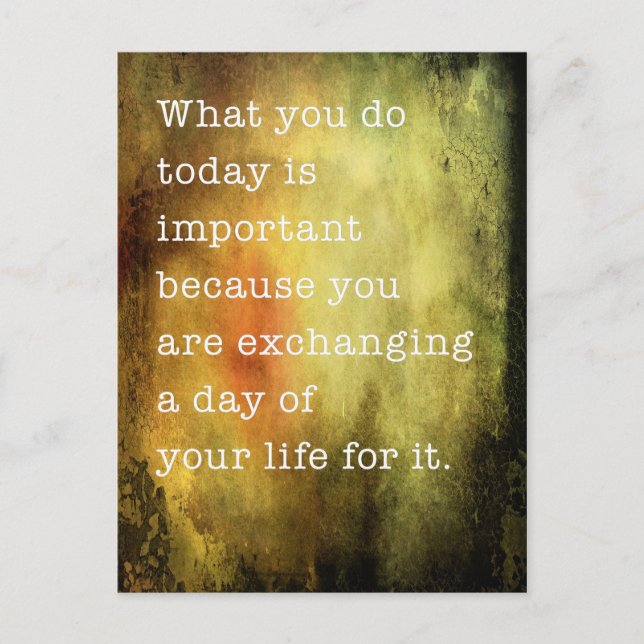 Cartão Postal Hoje é importante (Frente)