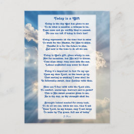 Cartão Postal "Hoje é um presente" Poema Cristão Motivacional