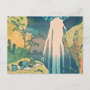 Cartão Postal Hokusai Amida cai na cachoeira do Japão