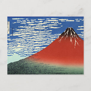 Cartão Postal Hokusai - Fuji, Montanhas em Tempo Claro,