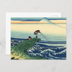 Cartão Postal Hokusai - Kajikazawa na província de Kai de Belas 