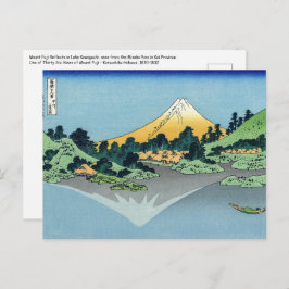 Cartão Postal Hokusai - O Monte Fuji Reflete no lago Kawaguchi
