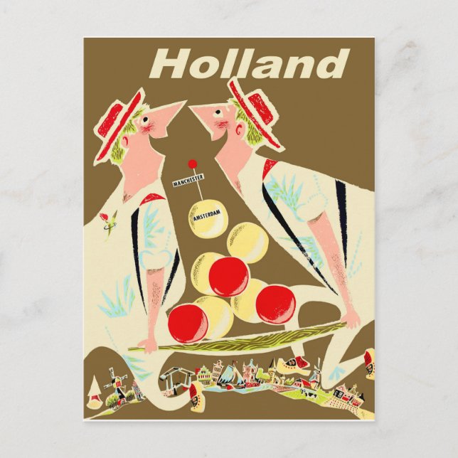 Cartão Postal Holanda, vintage engraçado (Frente)