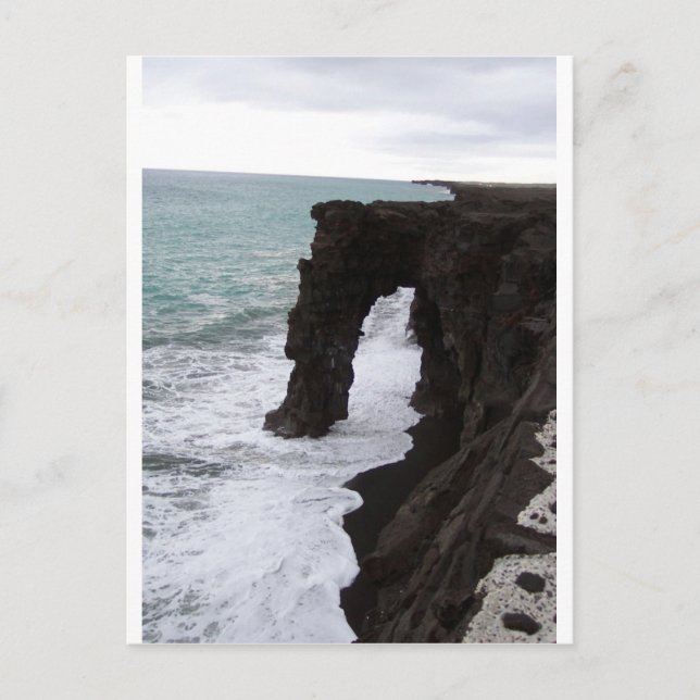 Cartão Postal Holei Sea Arch Hilo Big Island Hawaii (Frente)