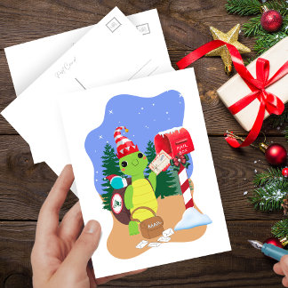 Cartão Postal Holiday Express Snail Mail by Turtle