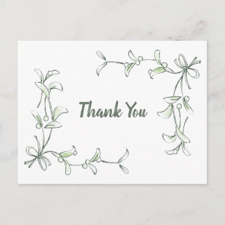 Cartão Postal Holiday Holly Thank You Cards