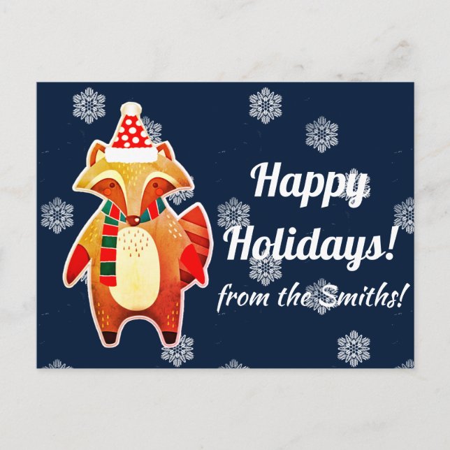 Cartão Postal Holiday Raccoon (Frente)