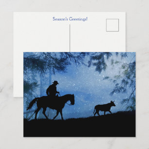 Cartão Postal Holiday Seasons Saudações Cowboy Cartão-postal