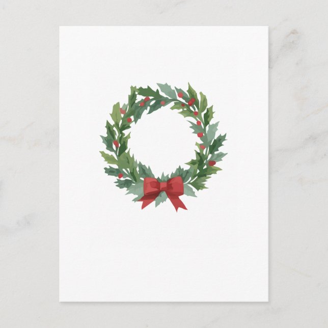 Cartão Postal Holiday Wreath by Author Sommer Hamilton  (Frente)