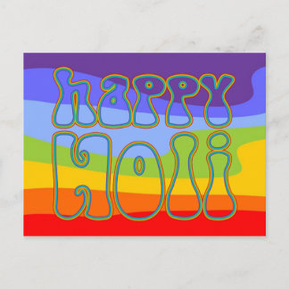 Cartão Postal holiES - FELIZ HOLI, apenas um contorno colorido 1