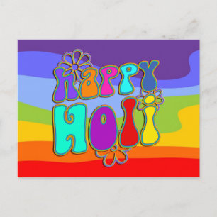 Cartão Postal HoliES - FELIZ HOLI - flores redondas coloridas 1