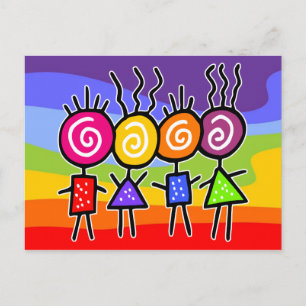Cartão Postal HoliES - HOLI MELHORES AMIGOS + suas ideias