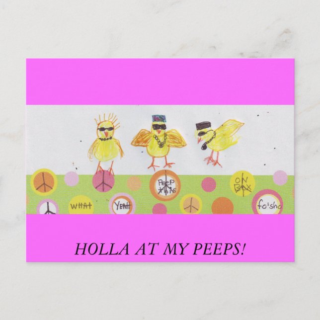 CARTÃO POSTAL HOLLA NO MEU PEEPS! (Frente)