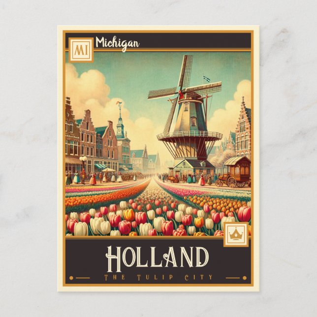 Cartão Postal Holland, Michigan | Vintage (Frente)