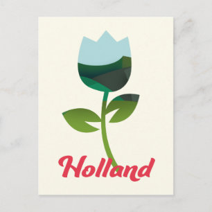 Cartão Postal Holland Tulip Vacation art