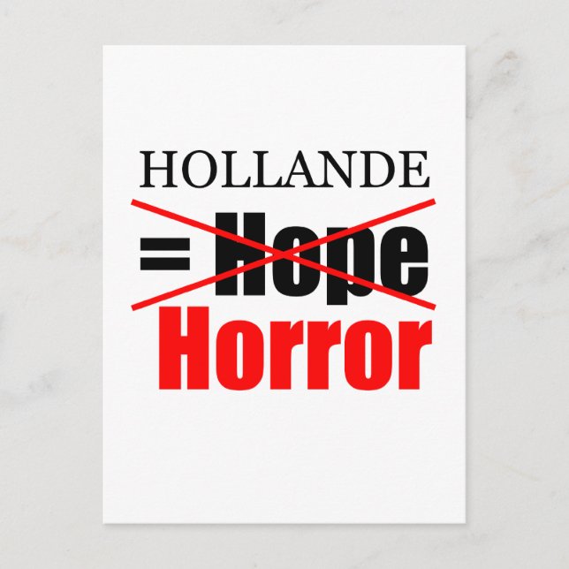 Cartão Postal Hollande Not Hope = Horror!!!!!!!!!!!!!!! (Frente)