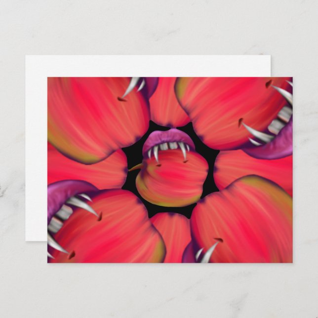 Cartão Postal Holloween Vamampire Queen Bobbing for Apple (Frente/Verso)