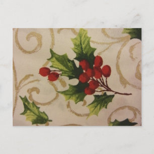 Cartão Postal Holly Berries