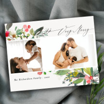 Holly Berry Pine Muito Feliz Natal 2 Foto