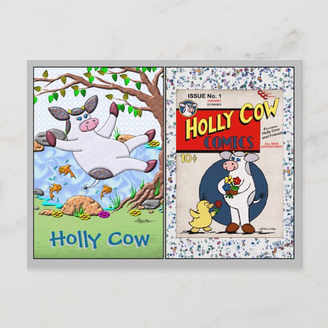 Cartão Postal Holly Cow Collectible Trading Cards #1 e #2 (Frente)