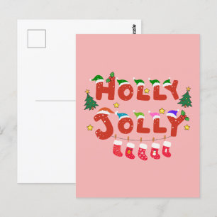 Cartão Postal Holly Jolly