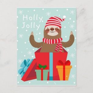 Cartão Postal Holly Jolly Sloth