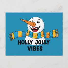 Cartão Postal Holly Jolly Vibes Snowman