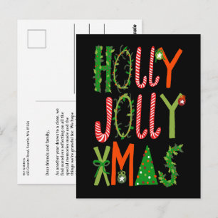 Cartão Postal HOLLY JOLLY XMAS, A Afixar o Natal