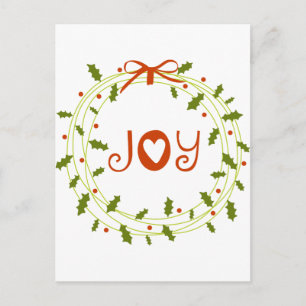 Cartão Postal Holly Wreath