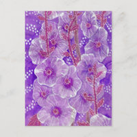 Hollyhock Mallow Malva Purpe Floral Violeta