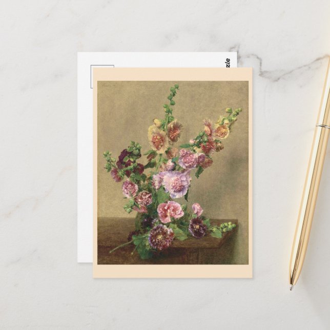 Cartão Postal Hollyhocks (Frente/Verso In Situ)